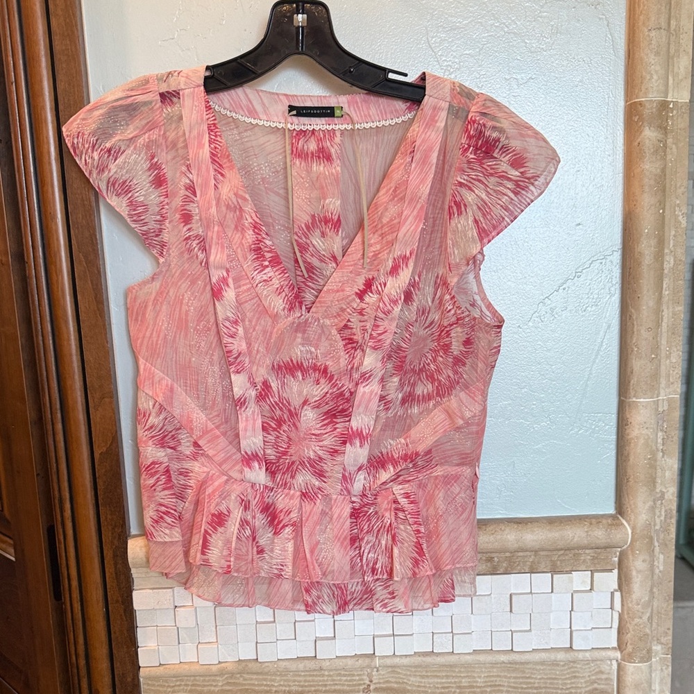 Leifsdottir Pink Patterned Blouse
